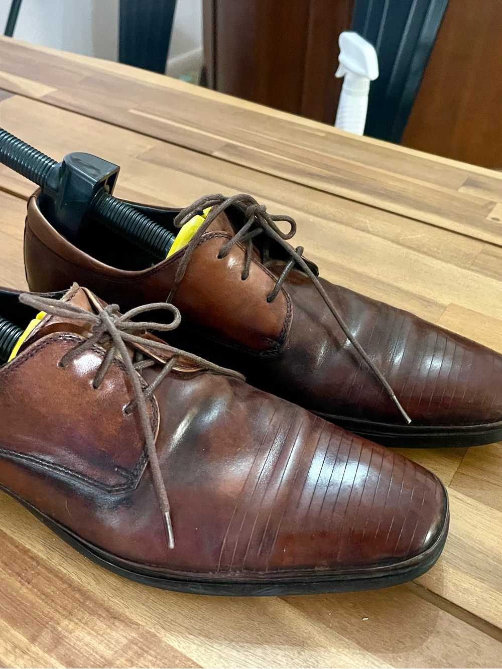 Kenneth Cole Brown Leather Lace-Up Oxford Shoes